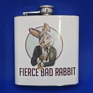 Fierce Bad Rabbit Hip Flask 6oz Stainless Steel Top Shelf Flasks Funny...
